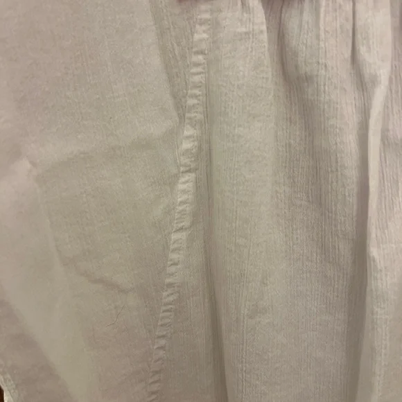 J. Crew White Tunic Gauze Beach Cover Up with Pink and Blue Fringe Trim - Picture 8 of 11